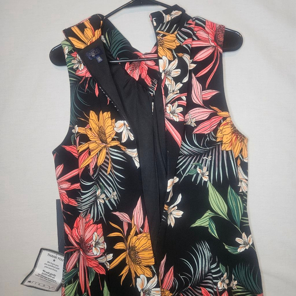 RACHEL Rachel Roy Tropical Print Sleeveless Sheath Dress NWT Sz 14W PTP 21" - Picture 8 of 13